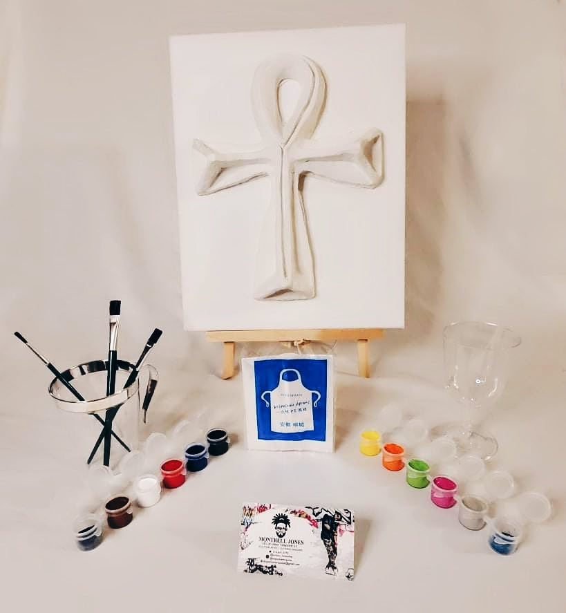 Urban Turquoise 3D Paint and Sip Experience Kit - " The Ankh"